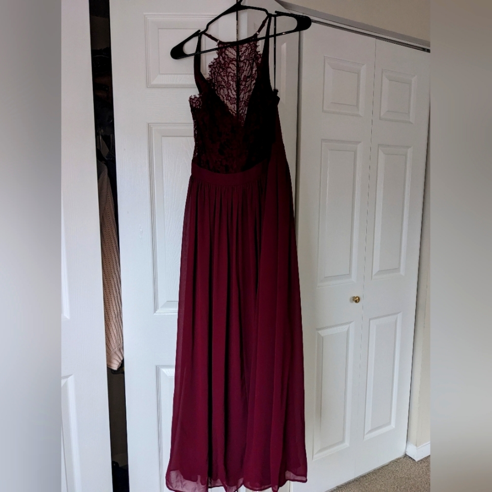Burgundy Prom or Bridesmaid Dress